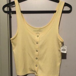 American eagle light yellow tank top